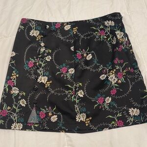 Urban Outfitters Black Floral Mini Skirt